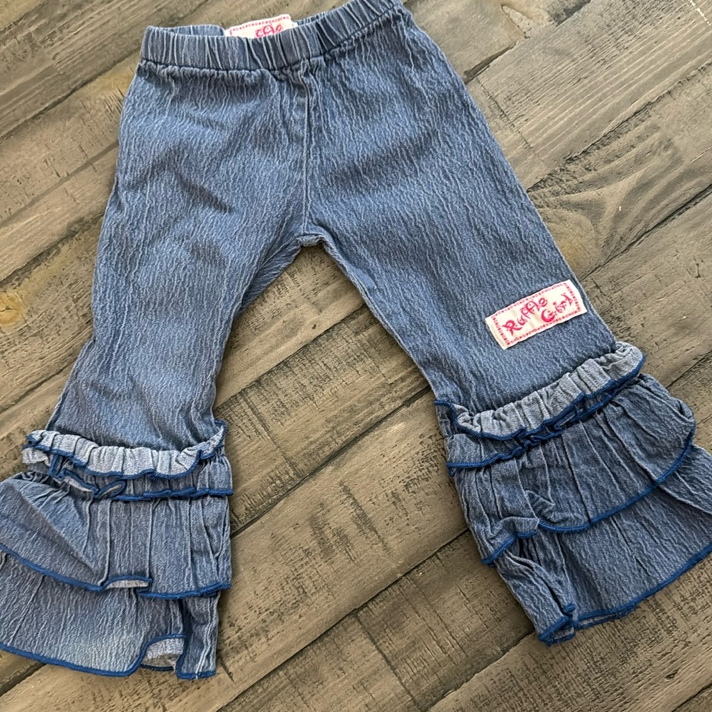 Ruffle Girl Size 2 Pull on Jeans